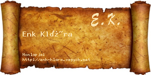 Enk Klára névjegykártya